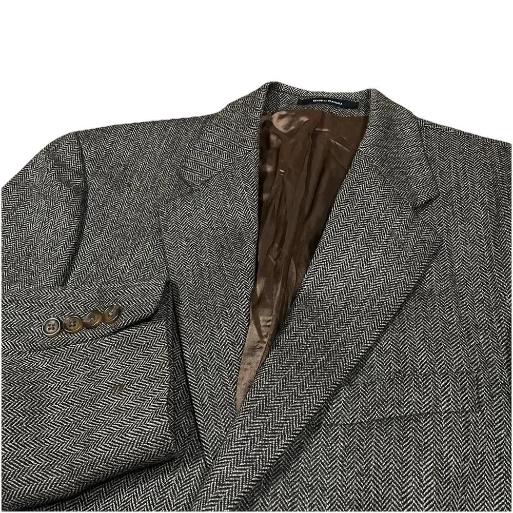 Polo University Club Ralph Lauren Herringbone Wool Tweed Sport Coat Blazer 42”